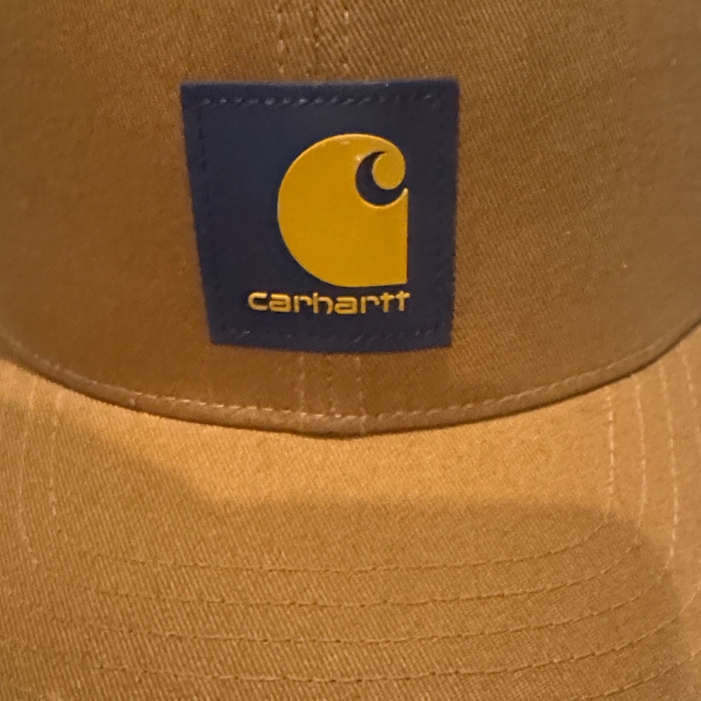 Carhartt Brown Cap with Blue and Yellow Logo